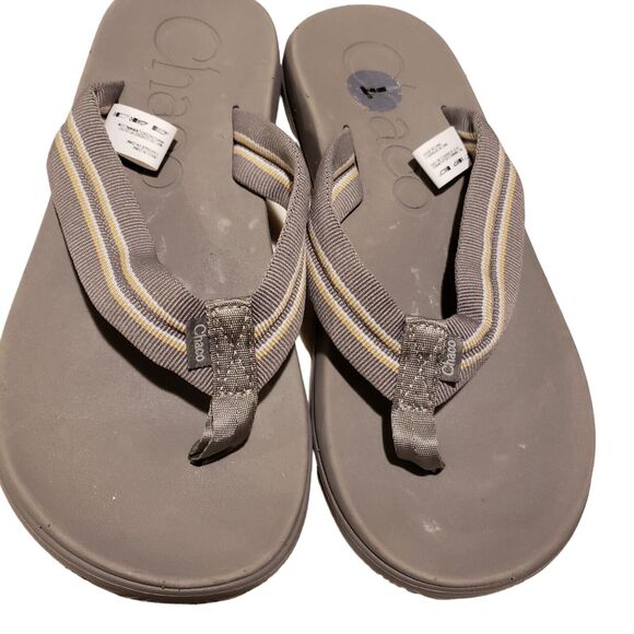 Chaco Men's Chillos Flip Flop Sadie Grey Arch Support Comfort Sandals Size 7 - Picture 2 of 6